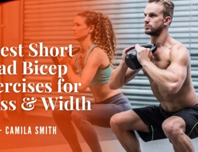 Bicep Workouts, Arm Day, Bodybuilding, Short Head Bicep, Hypertrophy, Fitness Guide, Bodybuilder doing spider curls on incline bench, diagram of short head vs long head bicep, man doing wide grip barbell curls, thick bicep peak flex